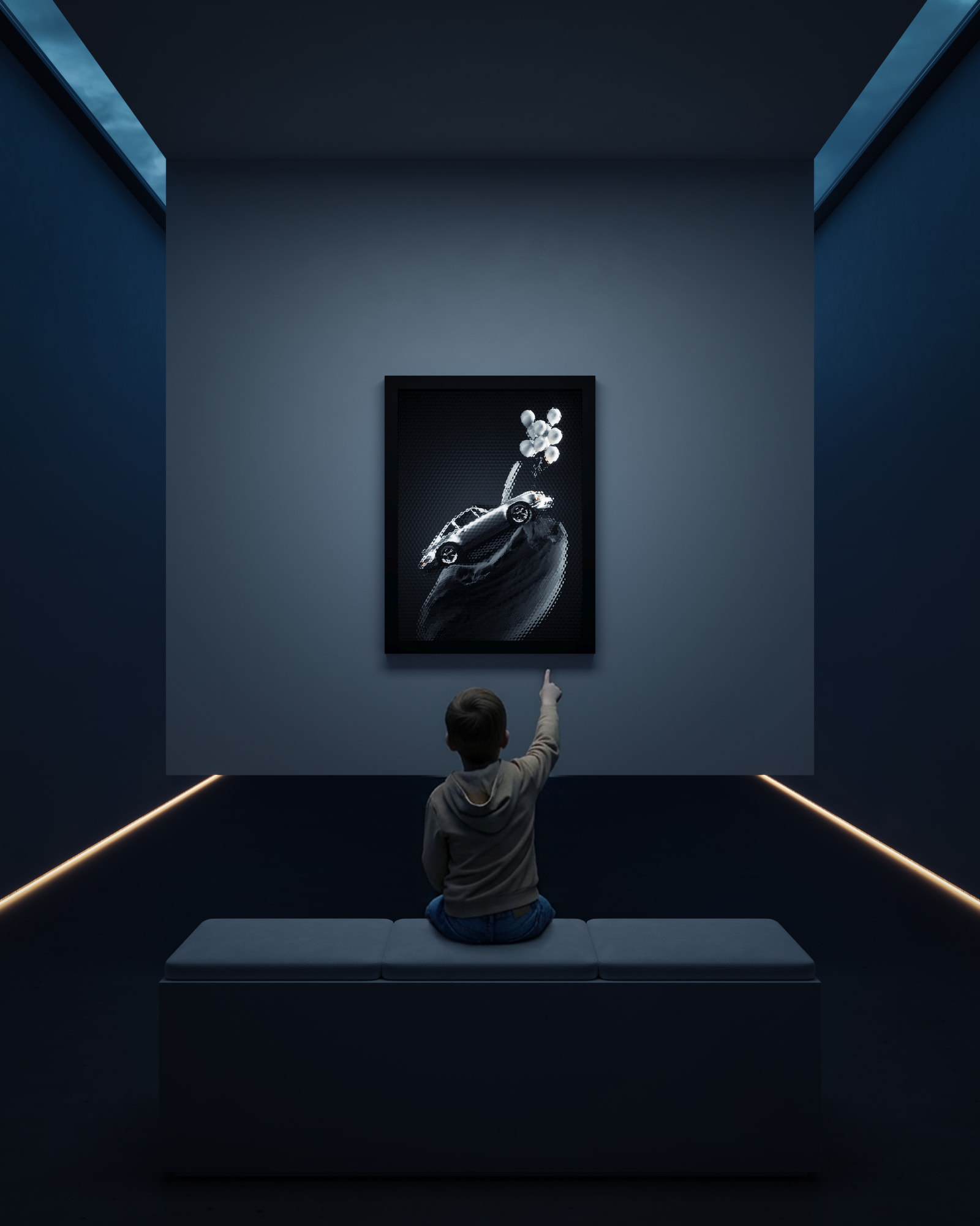 Lift — spatial image by Max Sheika, framed